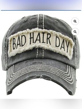 Kbethos Bad Hair Day Hat | Vintage Distressed Baseball Cap Charcoal